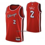 Maillot Chicago Bulls Lonzo Ball NO 2 Ville 2021-22 Rouge